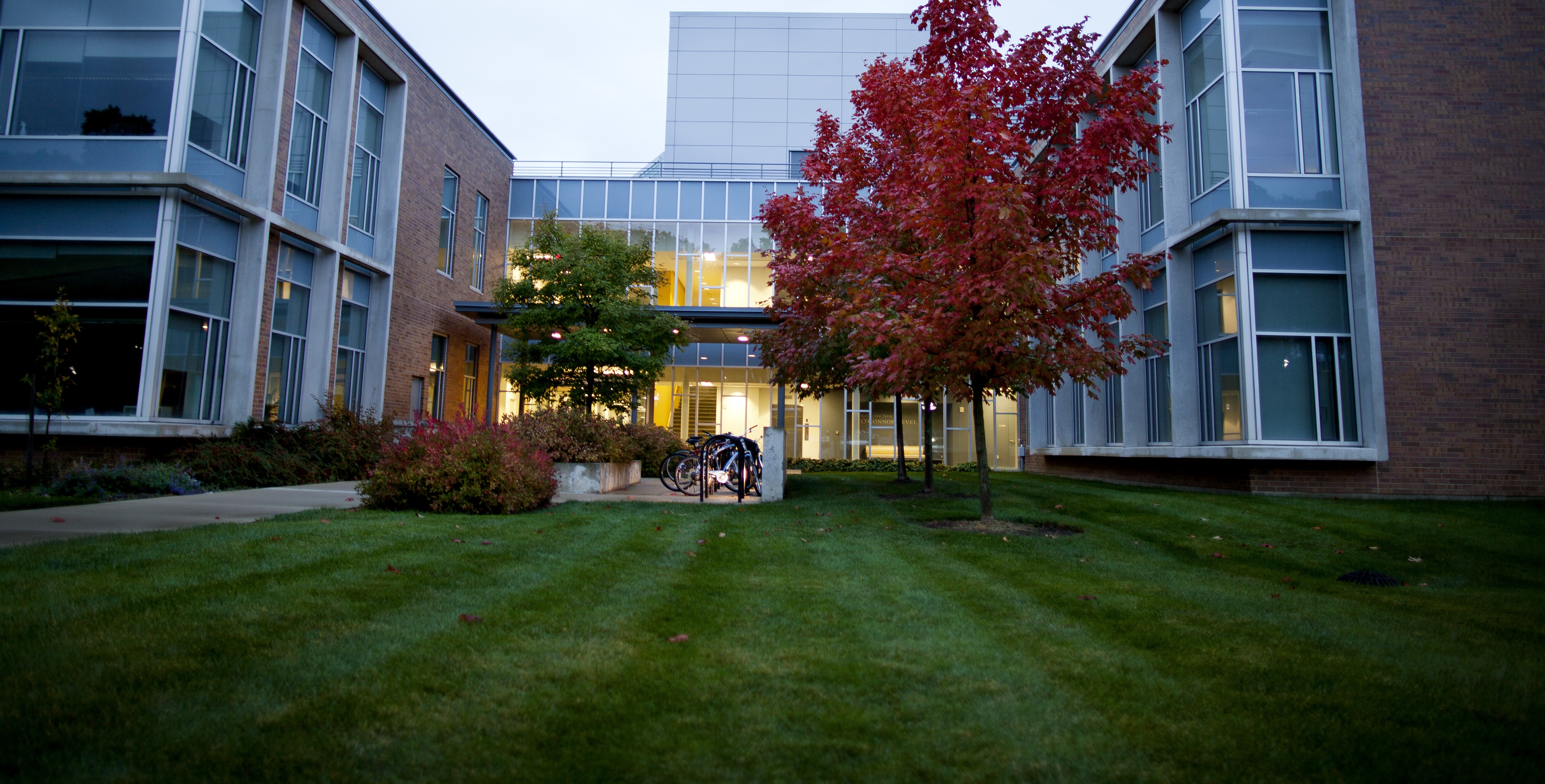 Bob and Betty Beyster Building at Dusk in the Fall